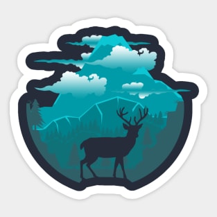 Reindeer Nature landscape Sticker